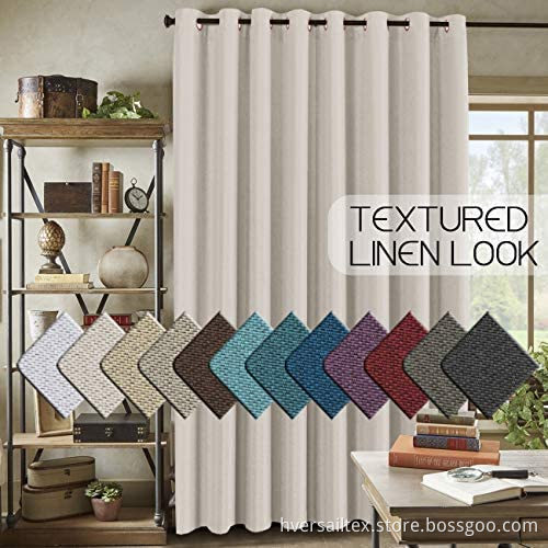 Extra Wide Linen Blackout Curtain